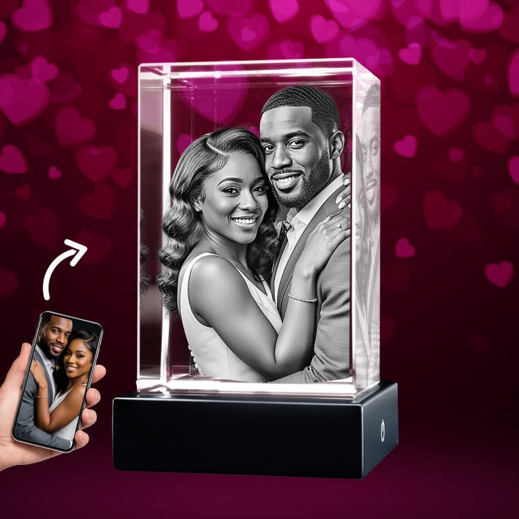3D Photo Crystal gift for 10th wedding anniversary
